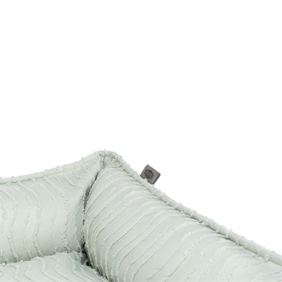 Kreek hondenmand – golfpatroon saliegroen