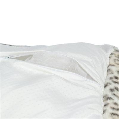Veld hondenmand – panterprint crème