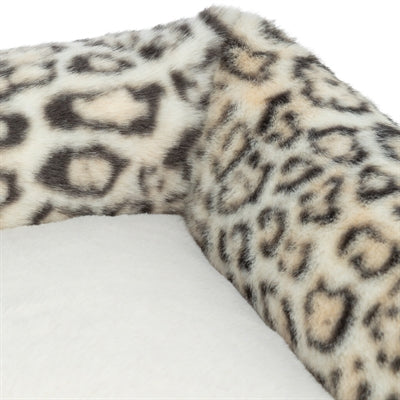Veld hondenmand – panterprint crème