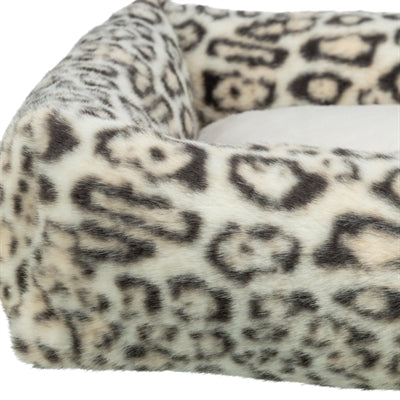 Veld hondenmand – panterprint crème