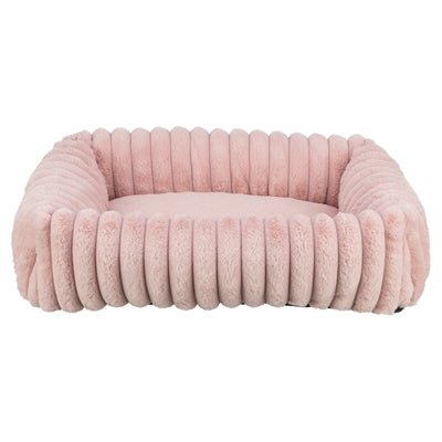 Hei hondenmand – ribfluweel roze