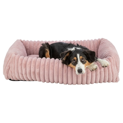 Hei hondenmand – ribfluweel roze